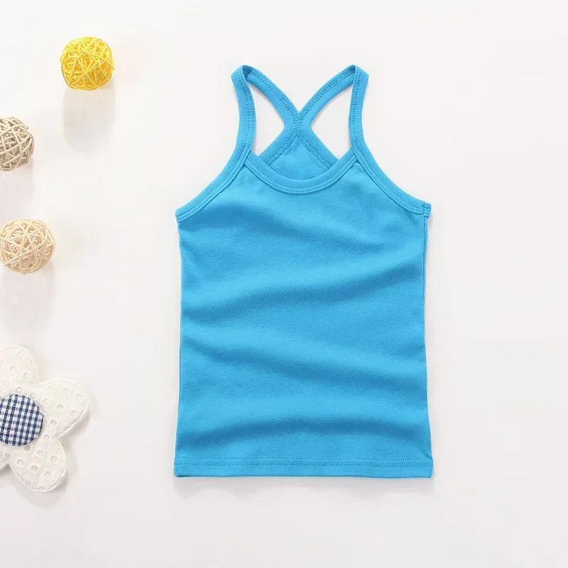 Débardeur Enfant Coton Couleur Unie – T-Shirt Sans Manches Sport Été Garçon Fille Casual