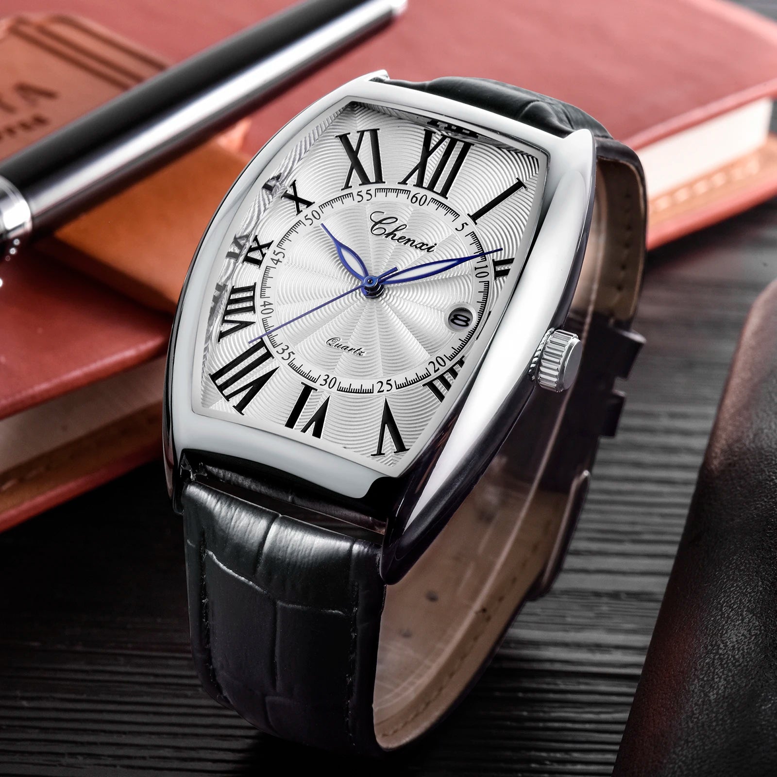 Montre Homme Bracelet Cuir Luxe Fashion Lumineux Quartz Calendrier Étanche Élégante Intemporelle | Montre Homme Cuir Luxe Fashion Lumineux Premium