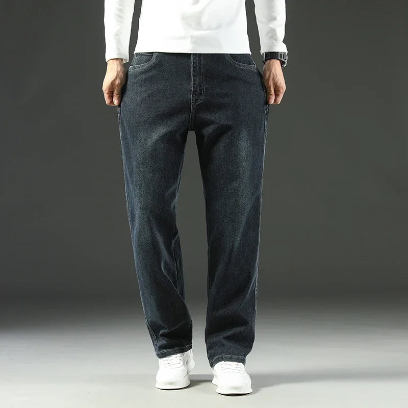 Herren Loose Straight Weites Bein Business Casual Bequem Vielseitig Frühling Herbst Elegant Zeitlos Fashion – Premium Wide Leg Business Casual Straight Jeans | Herren Denim Business Premium Mode