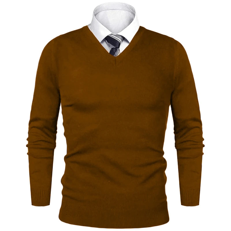 Pull Homme Business Casual Col V Motif Animal Tricot Léger Laine Luxe Outdoor Saison Froide – Sweater Élégant Tendance | Mode Homme Premium