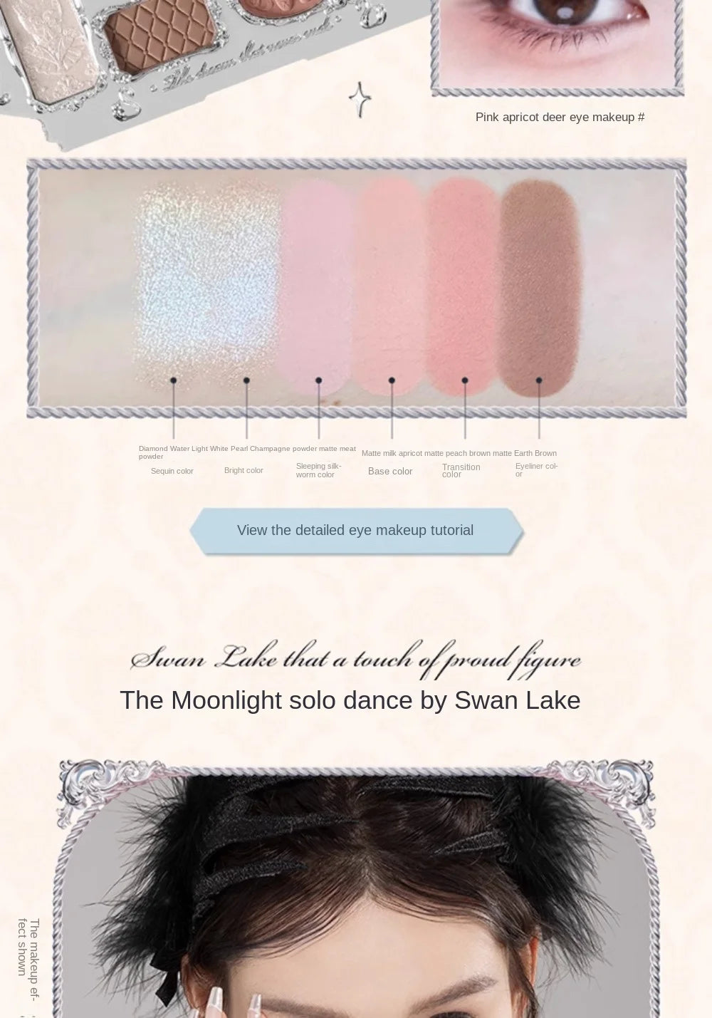 Palette Fards à Paupières Flower Knows Swan Ballet – 6 Teintes Mat, Shimmer & Nacré | Glitter
