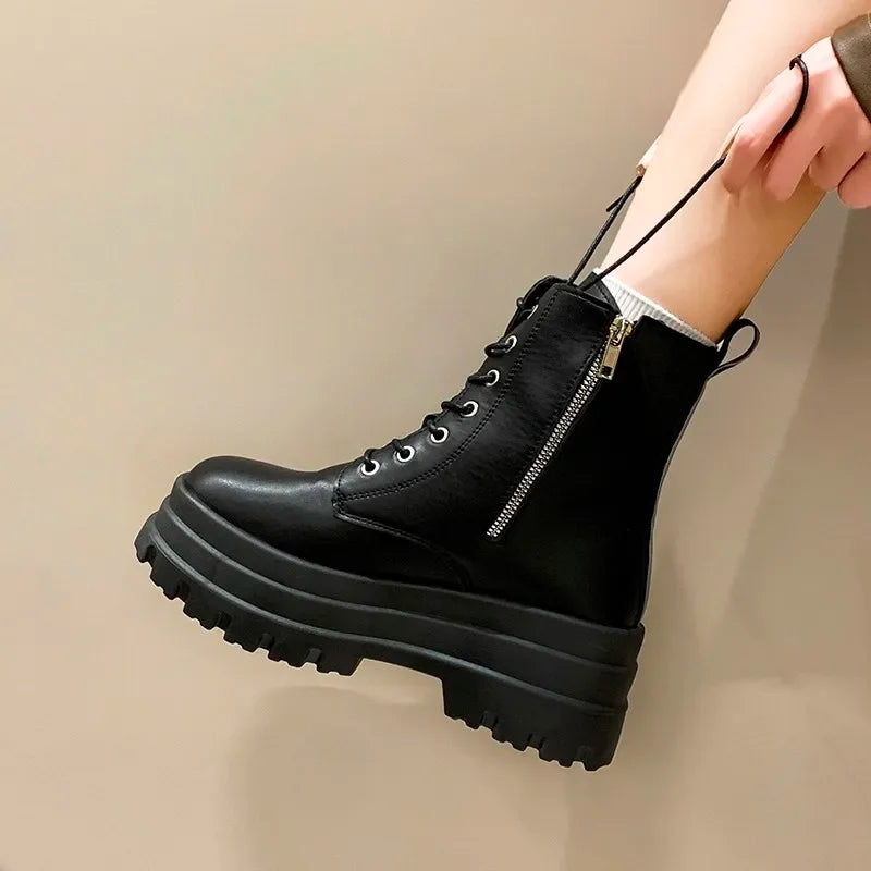 Bottes Knight Zip Semelle Épaisse Femme Hiver – Résistantes Sport Confortables Fashion
