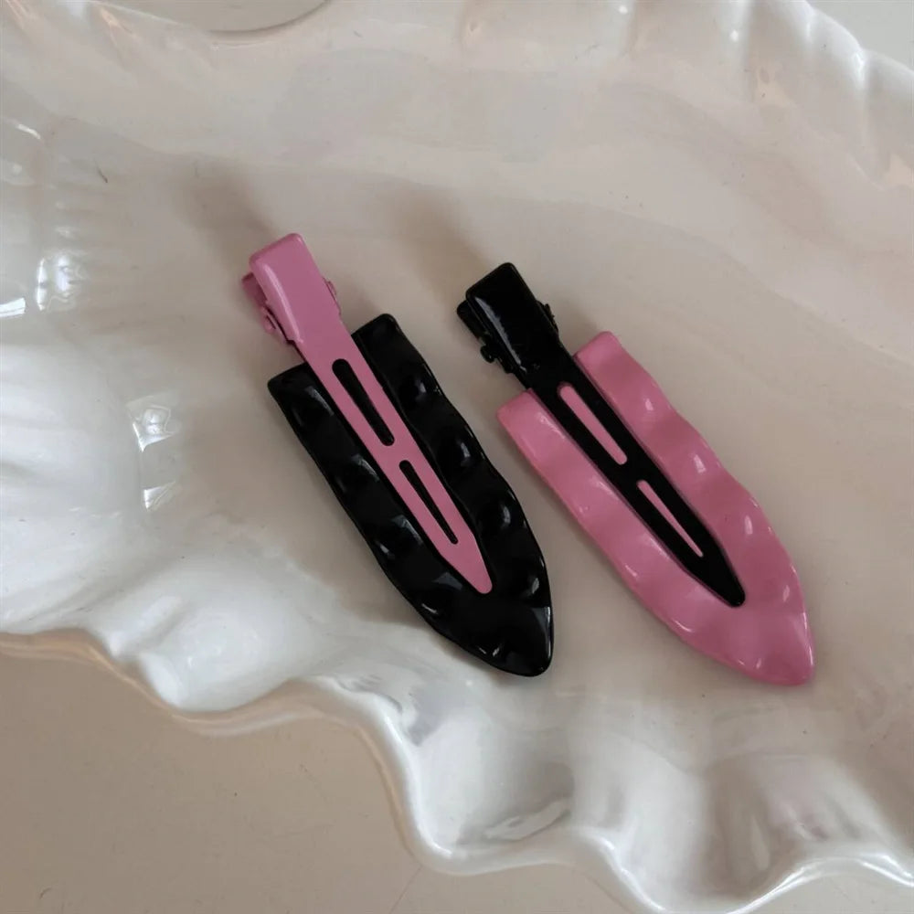 Pince Cheveux Macaron Coréenne – Vague Métallique Sans Couture | Accessoire Frange & Headgear
