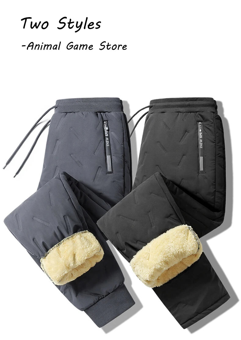 Pantalon Homme Polaire Épais Laine d'Agneau Thermique Chaud Imperméable Coupe-Vent Automne Hiver Streetwear Casual | Pantalon Polaire Imperméable Premium