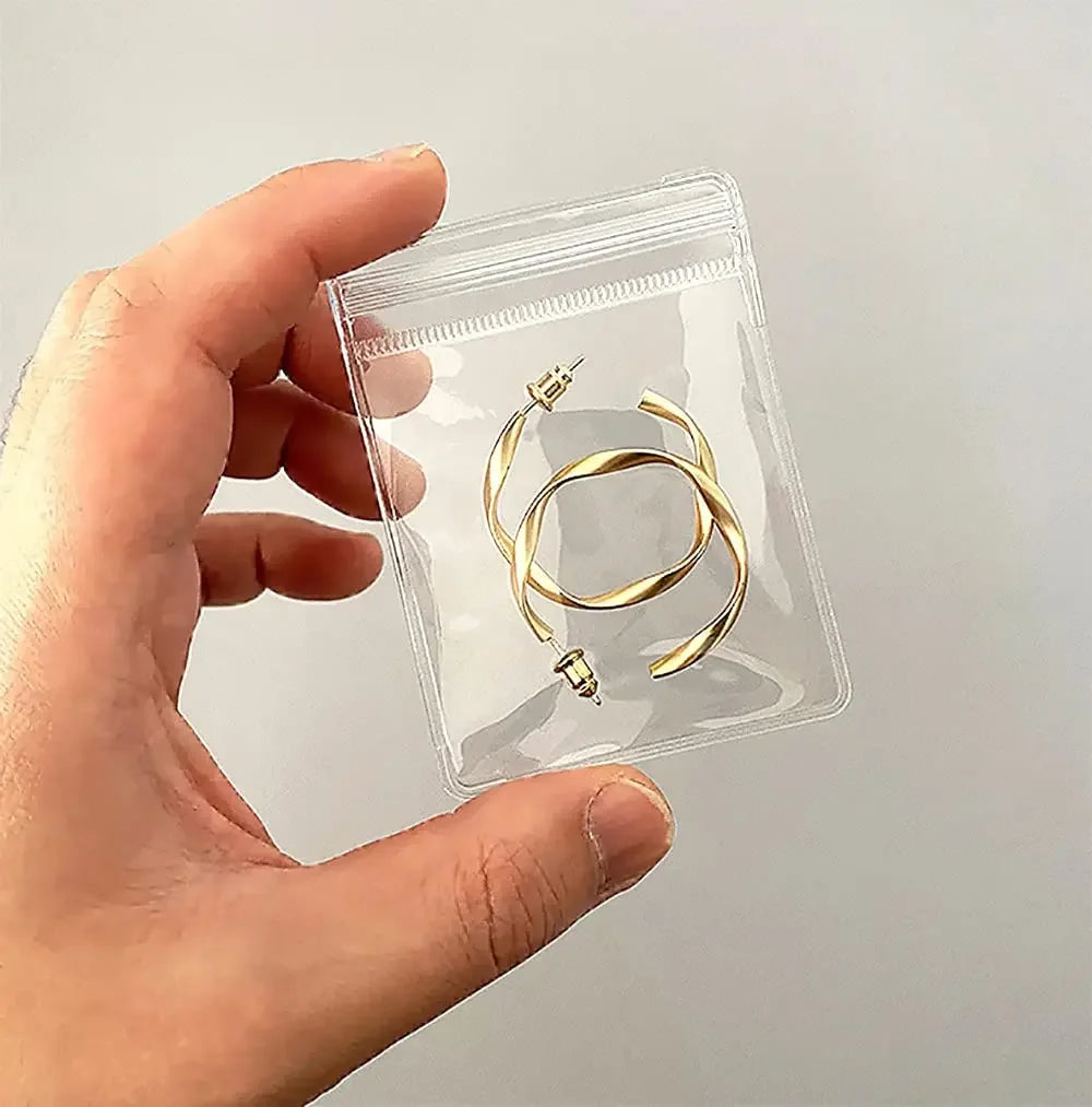 Sachets PVC Transparents Anti-Oxydation Bijoux – Lot 10 à 50 pcs | Rangement Boucles d’Oreilles, Colliers, Pendentifs & Bracelets | Organiseur Bijoux