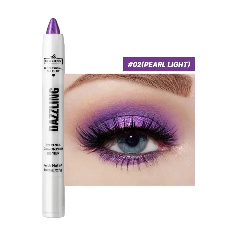 Crayon Fard à Paupières Highlighter Waterproof – Glitter Matte Nude Ver à Soie | Eyeliner Blanc Pigmenté