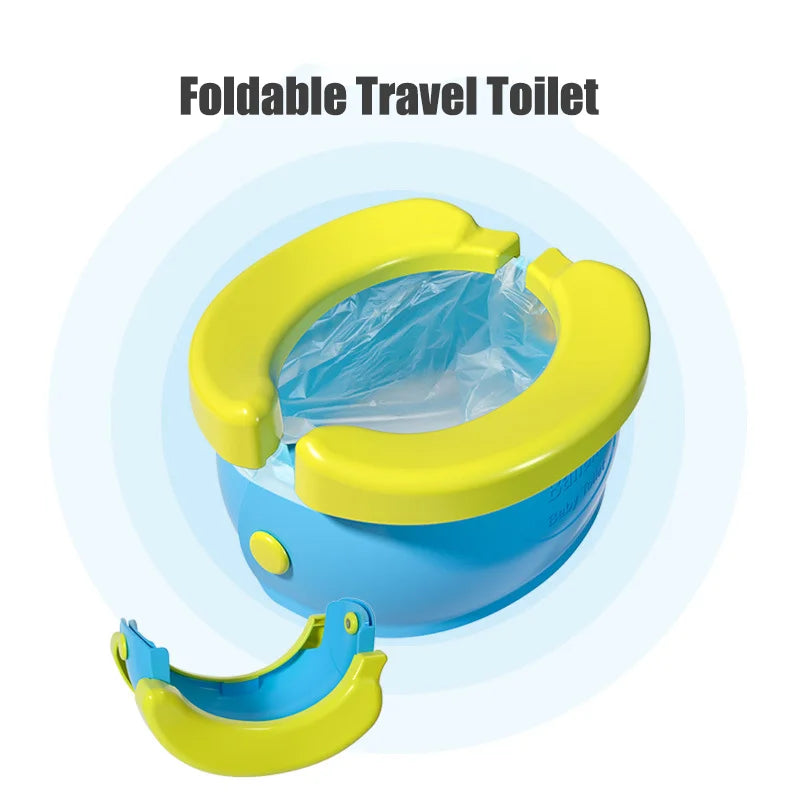 Pot Bébé Portable Pliable Voyage – Siège Toilette Enfant + Sac Rangement & 20 Sacs Poubelle