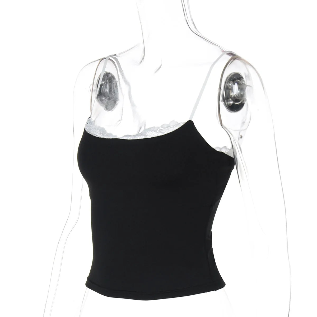 Crop Top Camisole Dentelle Dos Nu Femme – Sans Manches Style Coquette | Streetwear Été Club