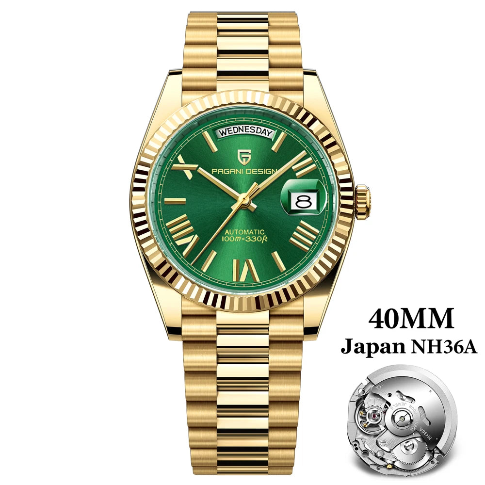 Montre Homme PAGANI DESIGN DD40 Or Rose Automatique 2026 – Saphir AR Date Luxe