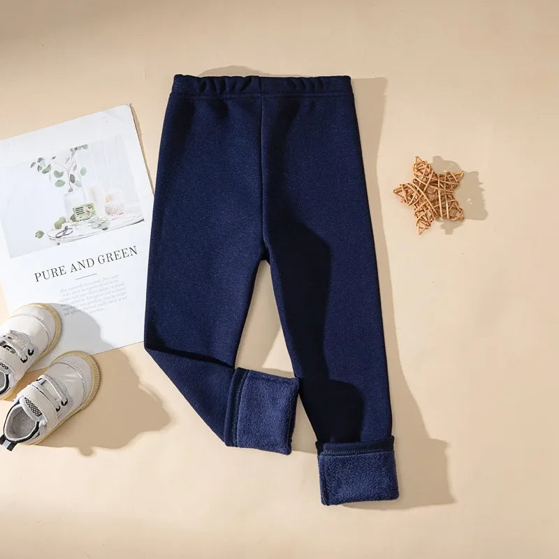 Legging Fille Hiver Polaire Épais Couleurs Bonbon – Pantalon Slim Chaud Élastique Princesse