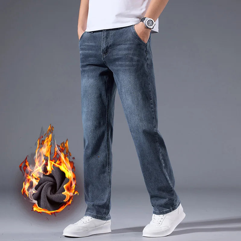 Jean Homme Loose Straight Leg Rétro Lavé Élastique Casual Toutes Saisons Polyvalent Confortable Intemporel Élégant – Jean Loose Premium Straight Leg Rétro | Mode Homme Denim Premium Polyvalent