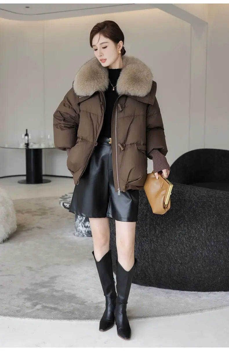 Doudoune Parka Femme Col Fourrure – Manteau Matelassé Chaud & Épais | Hiver 2025