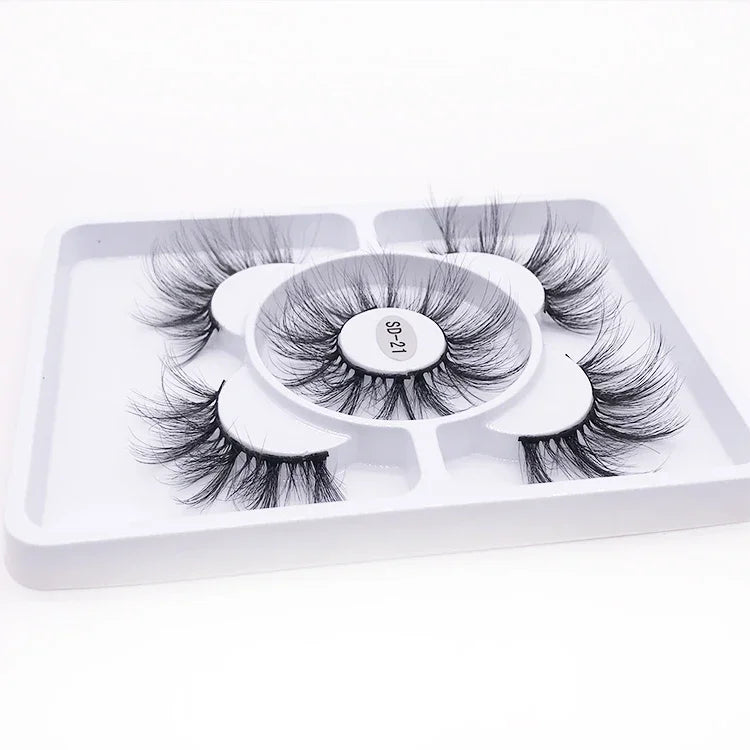 Faux Cils 3D Mink Naturels 2025 – Lot 3 Paires Longues | Extensions Cils Beauté