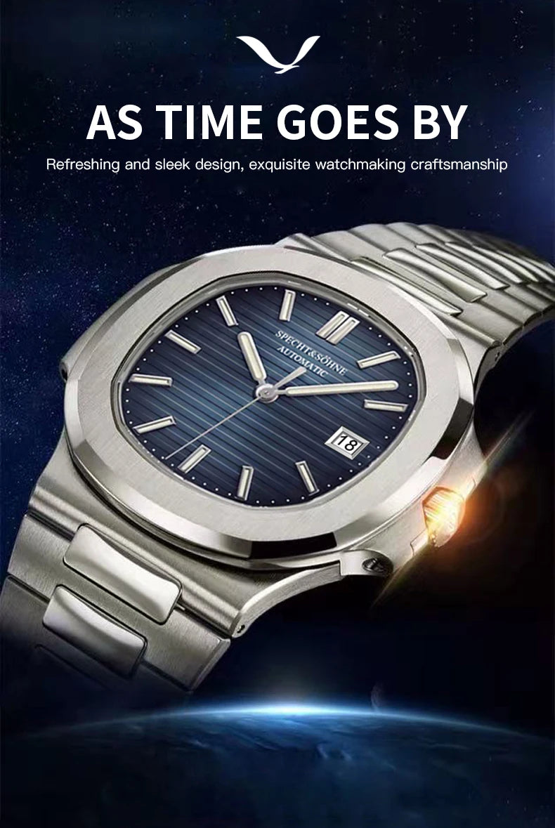 Specht&Sohne Herrenuhr Automatik Mechanik Japan 42mm Luxus Elegant Zeitlos | Specht&Sohne Premium Japan Automatik Mechanik Uhr
