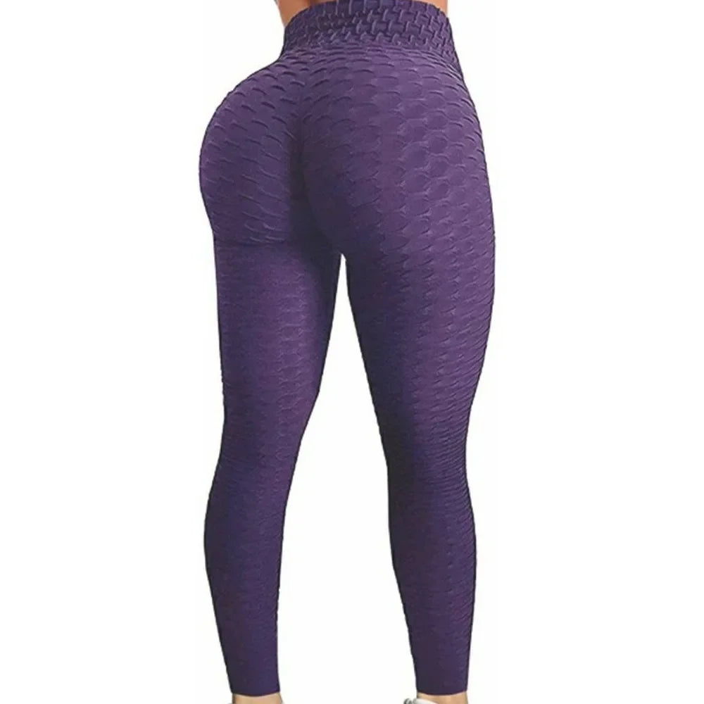 Damen Yoga Leggings Hohe Taille Bubble Nahtlos Push-Up Formend – Sport Hose Gym Laufen Schlank Elastisch | Fitness