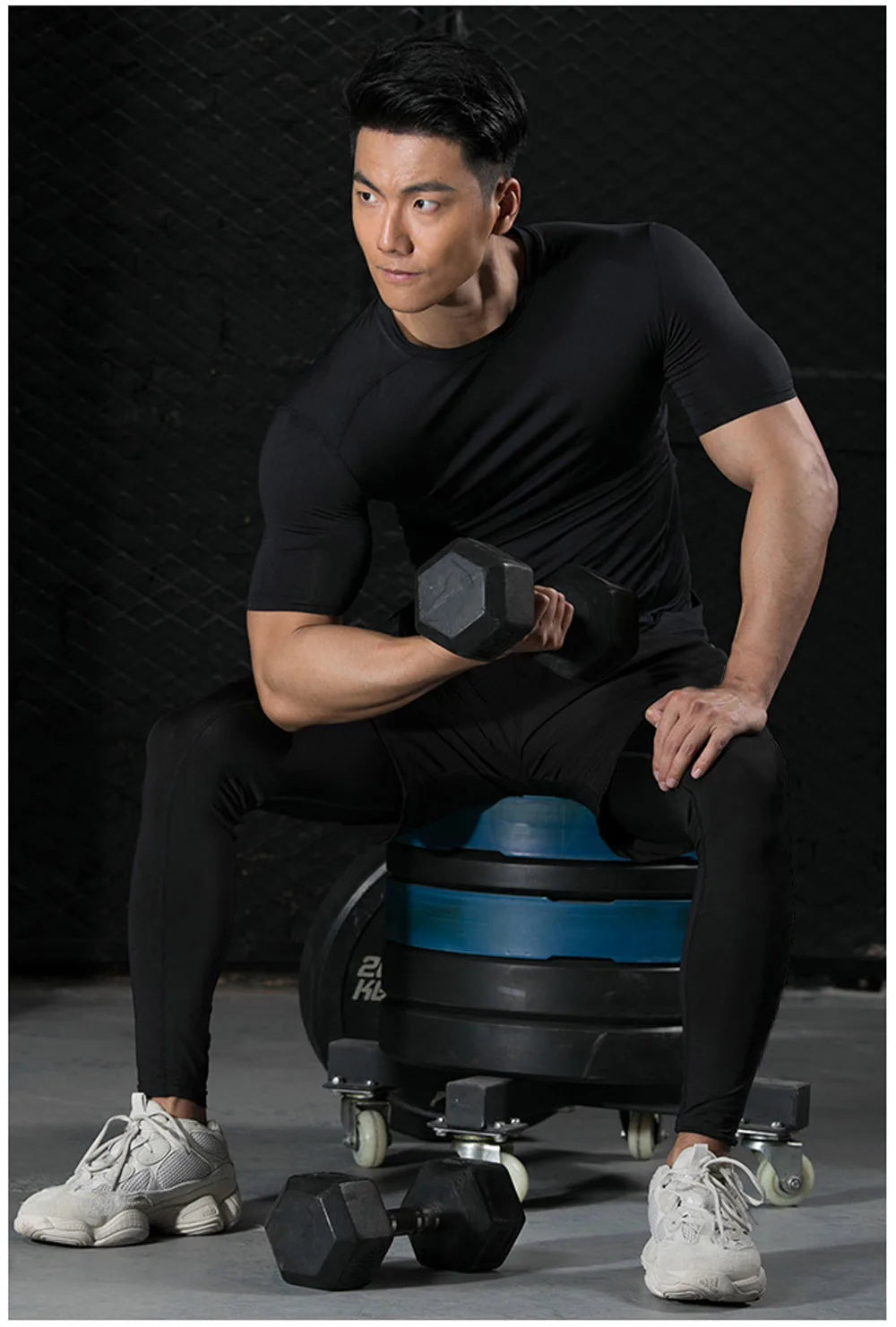 T-Shirt Sport Homme Élastique Séchage Rapide – Col Rond | Musculation, Running & Fitness | Respirant & Gainant