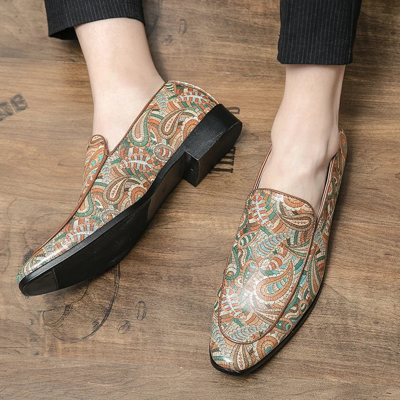 Loafers British Imprimé Cuir Slip-on Homme – Casual Respirant Dating Conduite Fête