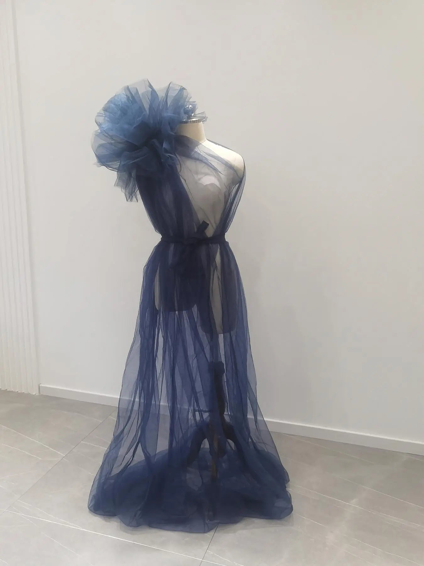 Robe Maternité Longue Transparente Séance Photo – Robe Grossesse Sexy Couleur Unie Baby Shower
