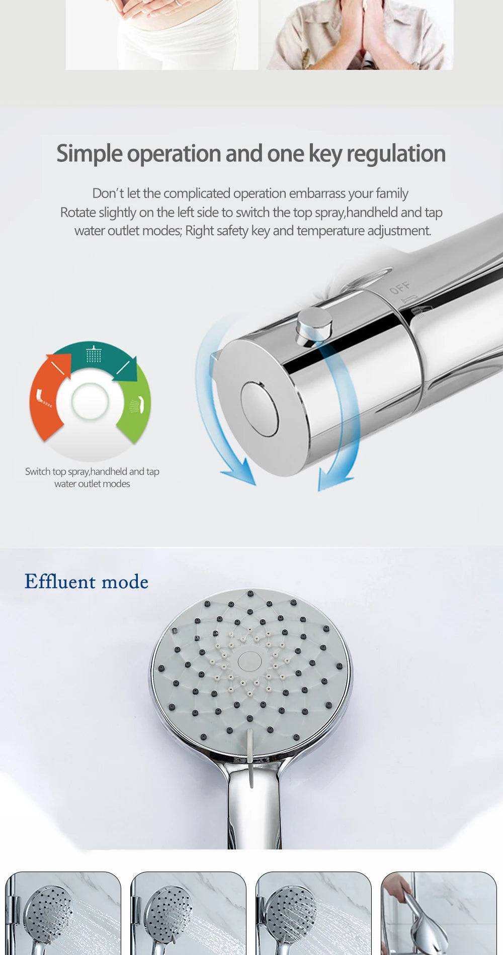 DQOK Ensemble Douche Thermostatique Chrome – Cascade & Pluie, Mitigeur Baignoire | Système Douche Complet