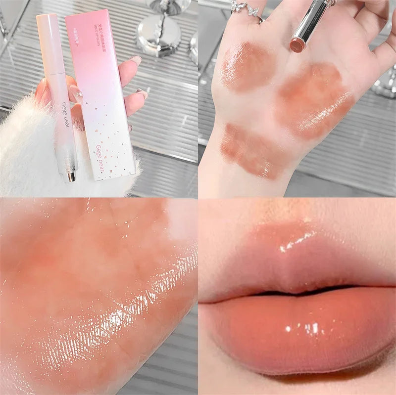 Gloss Jelly 6 Couleurs Miroir Hydratant – Rouge à Lèvres Solide Brillant Teinture Maquillage