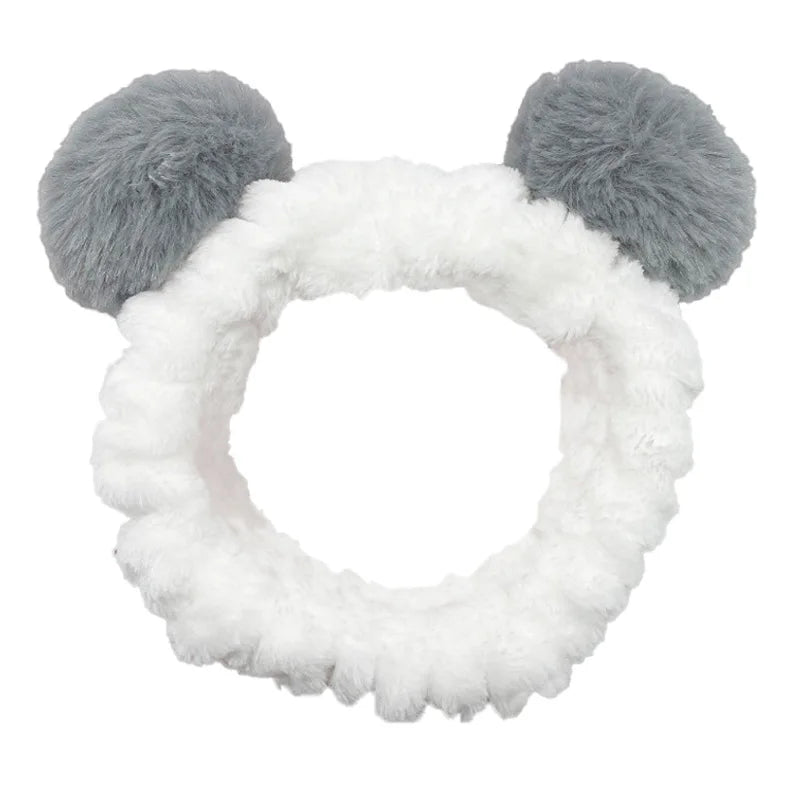 Bandeau Maquillage Oreilles de Lapin Coral Fleece – Élastique Doux | Soin Visage & Coiffure Fille