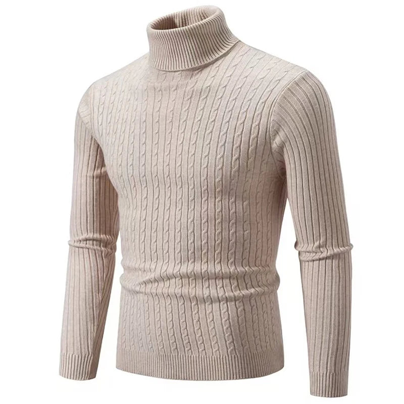 Herren Rollkragenpullover Hochwertig Gestrickt Einfarbig Warm Lässig Wolle Pullover Outdoor Winter Bequem Trendig – Premium Stehkragen Pullover Alle Jahreszeiten | Herrenmode Winter Premium