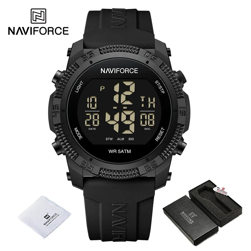 Montre Homme NAVIFORCE Sport Électronique Silicone 5ATM – Étanche Tendance Fashion