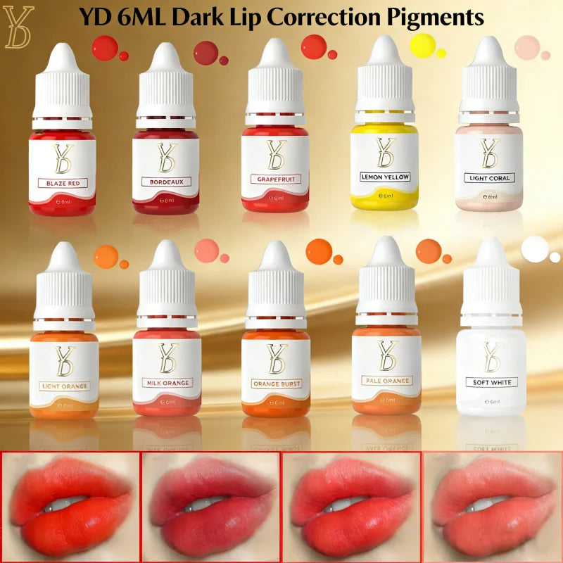Pigments Lèvres Semi-Permanent YDPMU NEO – Neutralisation 10 Couleurs | Maquillage Permanent