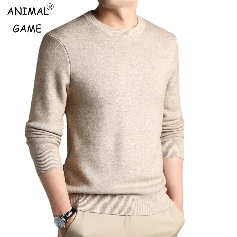 Pull Homme Hiver Tricot Uni Casual Confortable Vintage Oversize Col Rond Automne Sweatshirt Chaud – Sweater Mode Tendance | Mode Homme Premium