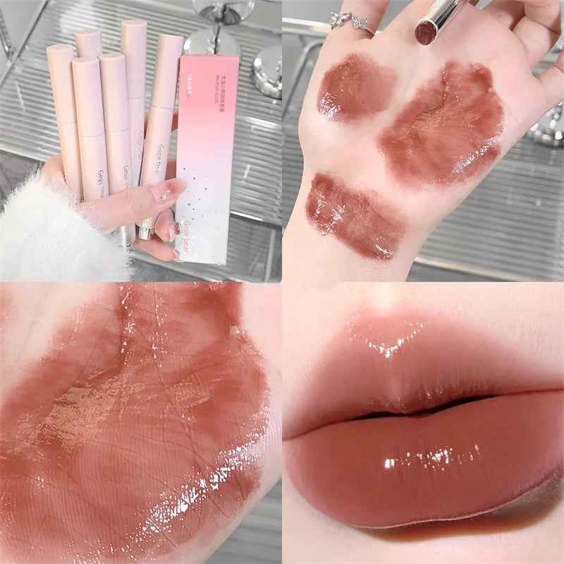 Gloss Jelly 6 Couleurs Miroir Hydratant – Rouge à Lèvres Solide Brillant Teinture Maquillage