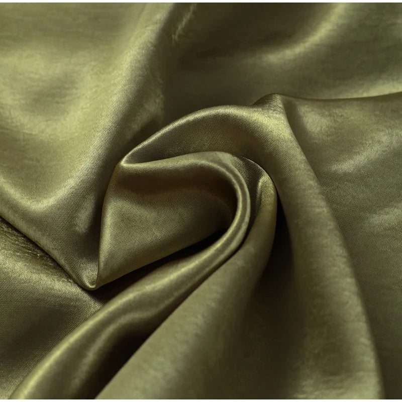Veste Femme Suède Vert Élégante Manches Bouffantes Revers Fermeture Éclair Ample Plissée – Blouson Court Streetwear Printemps Automne | Mode 2025