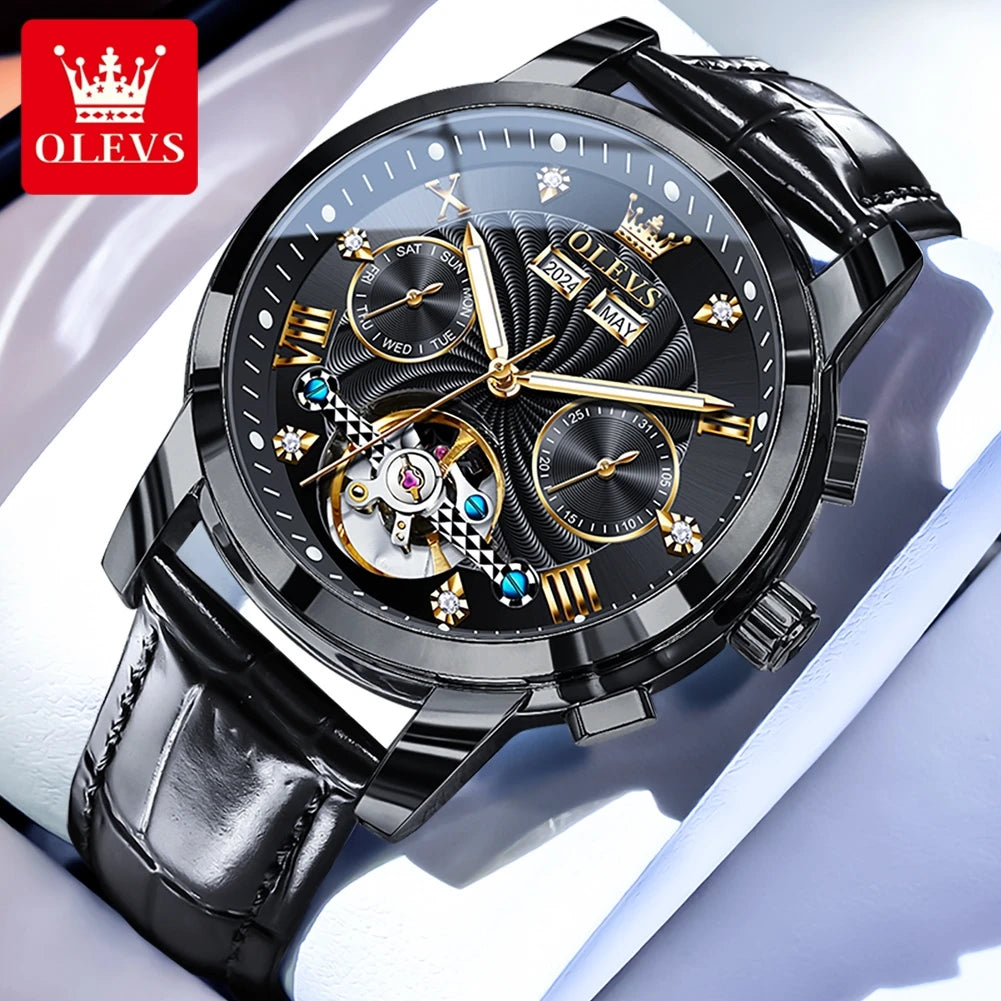 Montre Mécanique Automatique Luxe Homme OLEVS 7088 – Grand Cadran Lumineux Étanche Cadeau