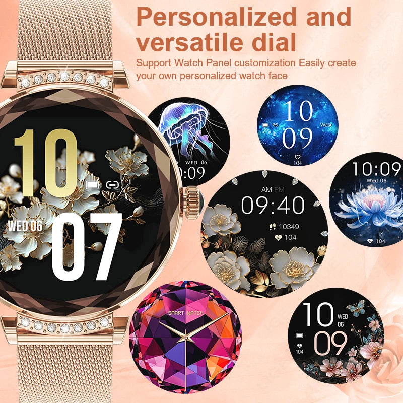 Montre Connectée Femme LIGE NX7 Pro – Écran AMOLED | Appels Bluetooth, Suivi Santé & Sport | Smartwatch Fashion Luxe