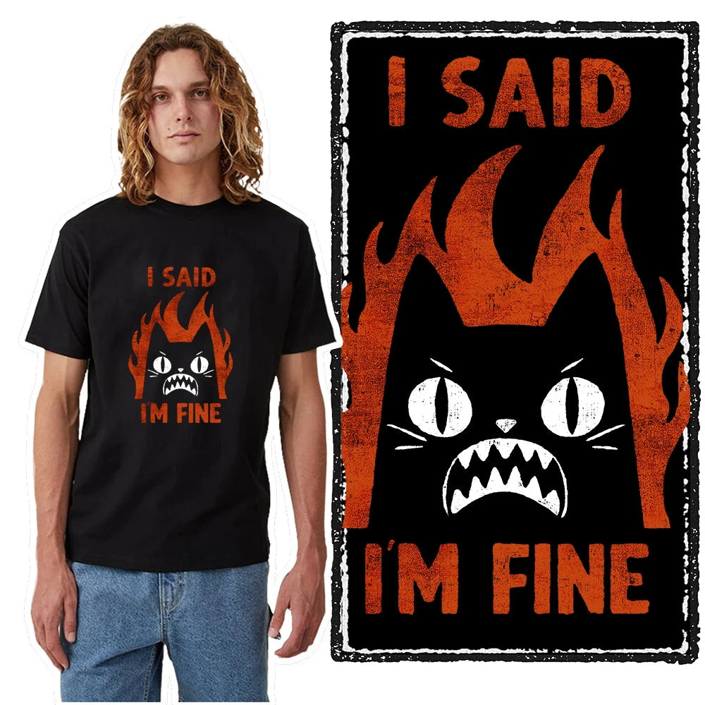 T-Shirt Homme 100% Coton Imprimé Chat Cool Loose Été Manches Courtes Col Rond Casual Tendance – Tee Graphique Félin Streetwear | Mode Homme Premium