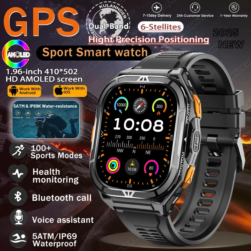 Smartwatch XIAOMI Sport GPS Kompass Anruf BT Höhenmesser Gesundheit – Wasserdicht 3ATM Schwimmen