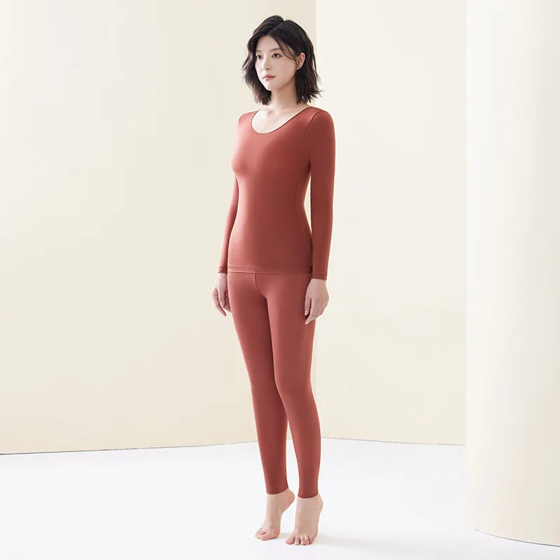 Set Sous-Vêtements Thermiques Femme - Ultra-Fins & Invisibles Automne Hiver