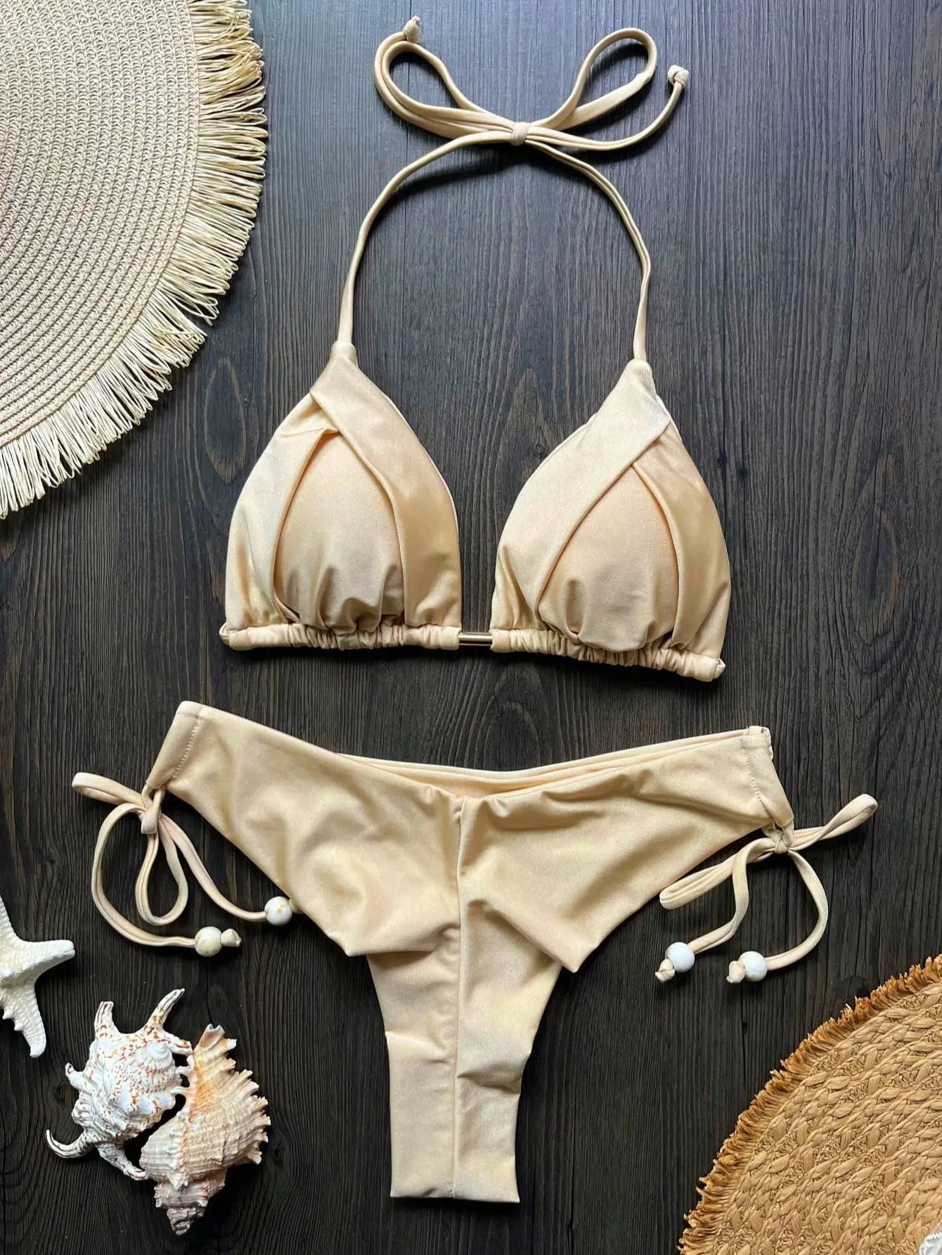 Bikini Femme Triangle Brésilien Push-Up – 13 Coloris | Maillot de Bain 2 Pièces Sexy Plage Été
