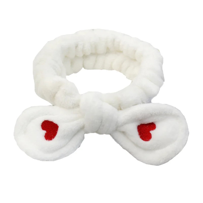 Bandeau Maquillage Oreilles de Lapin Coral Fleece – Élastique Doux | Soin Visage & Coiffure Fille