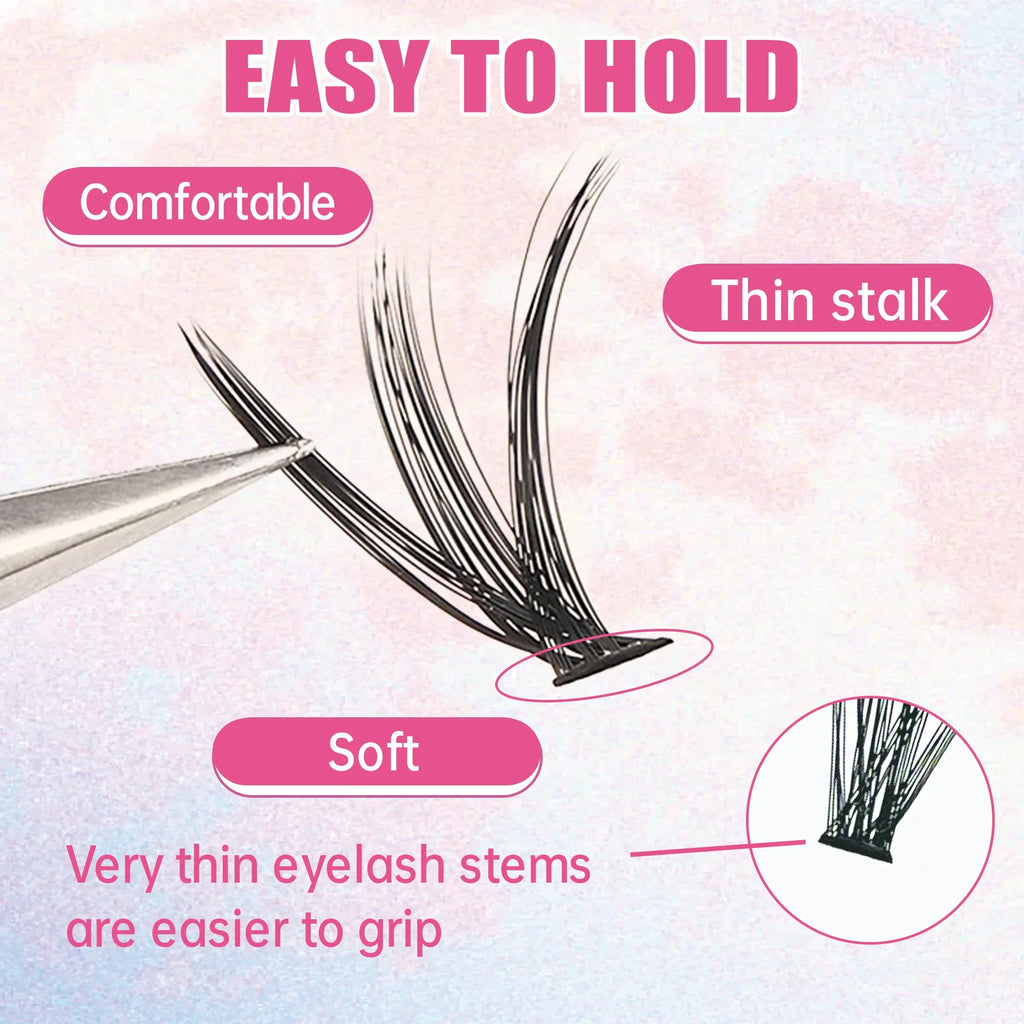 Kit Extension Cils DIY 200 Pcs – Clusters Lash Bond & Seal | Outils Collage Cils Accessoires Maquillage