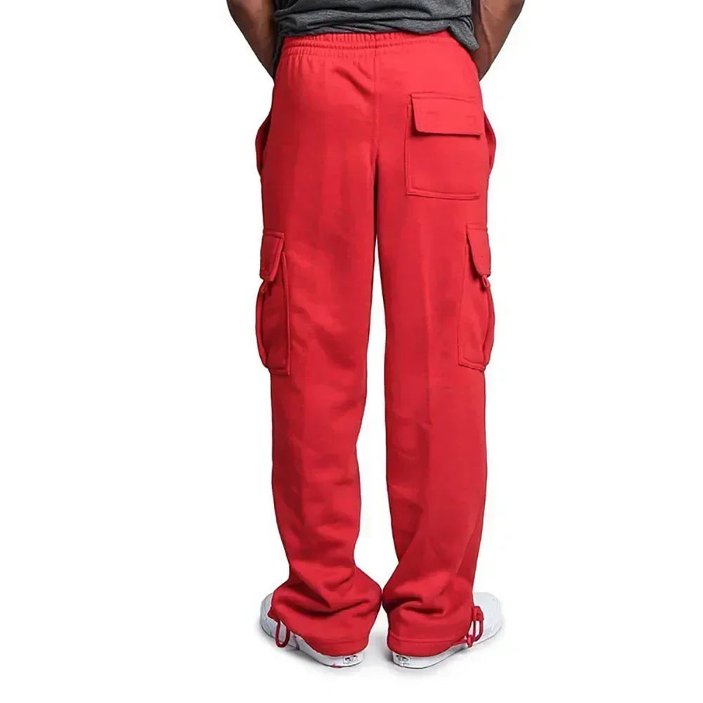 Pantalon Cargo Homme Polaire Loose – Multi-Poches Jogging Hip Hop Streetwear Automne Hiver | Mode Homme Premium