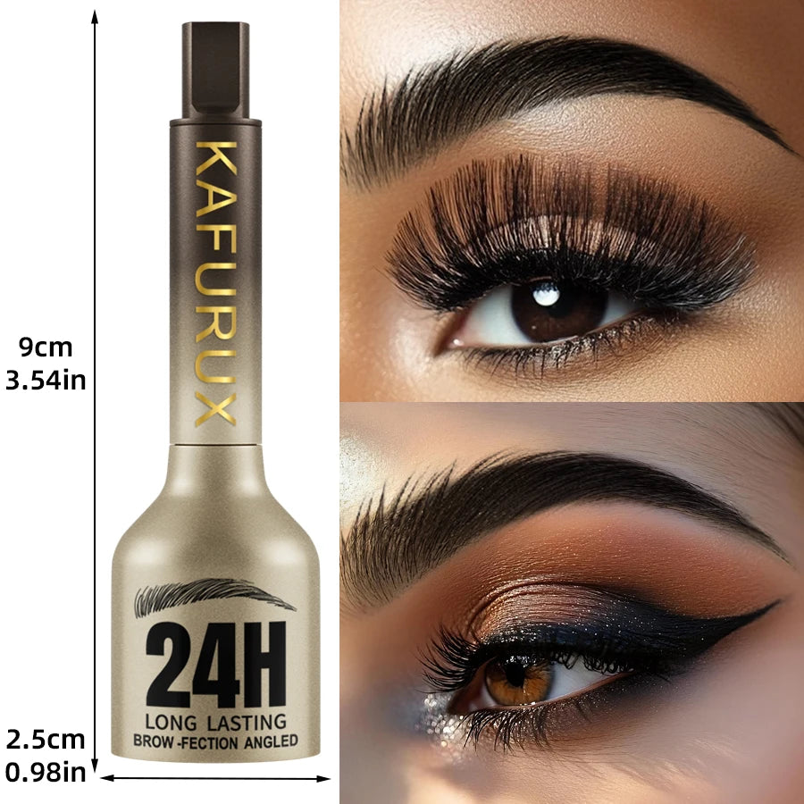 Crayon Sourcils 3D Dye Waterproof – 3 Couleurs Noir, Brun & Naturel | Grande Brosse Anti-Transfert