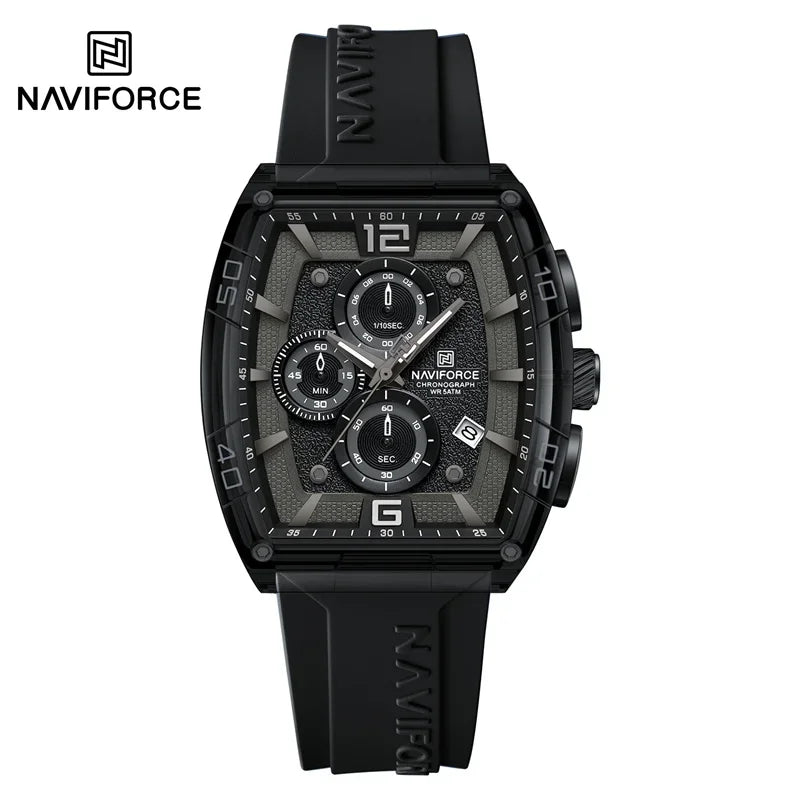 Herrenuhr NAVIFORCE 2025 Militär Sport Quarz – Wasserdicht 50M Silikon Datum Hohe Qualität