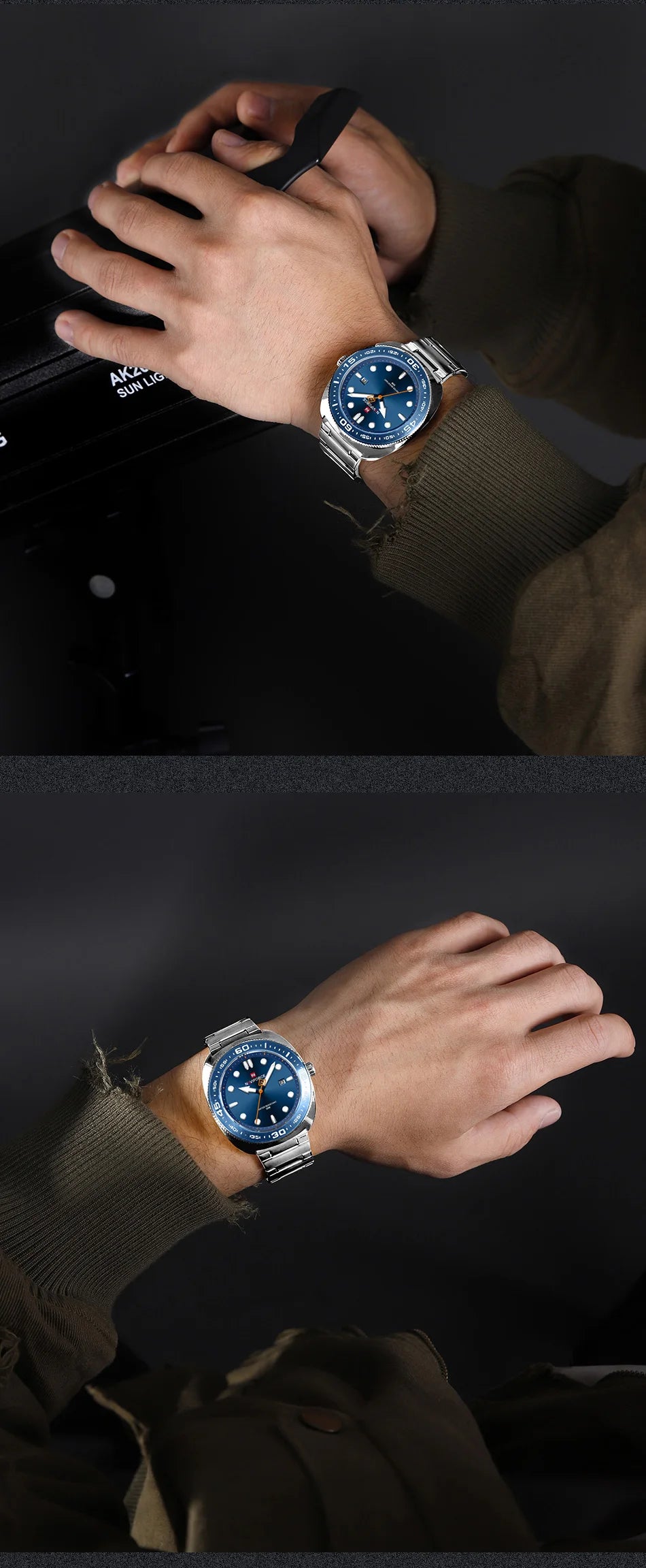 Montre Homme NAVIFORCE Sport Luxe Acier Inoxydable Quartz Date Étanche 30M – Fashion Tendance