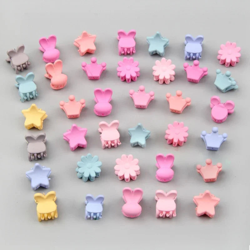 Lot 30 Mini Pinces à Cheveux Fille – Barrettes Colorées Cartoon Lapin Fleur Étoile Couronne Bébé Enfant