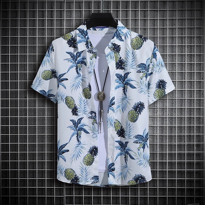 Herren Polohemd Sommer bedruckt Kurzarm leicht Stehkragen – Strand Freizeit Top Trend | Elegante Herrenmode