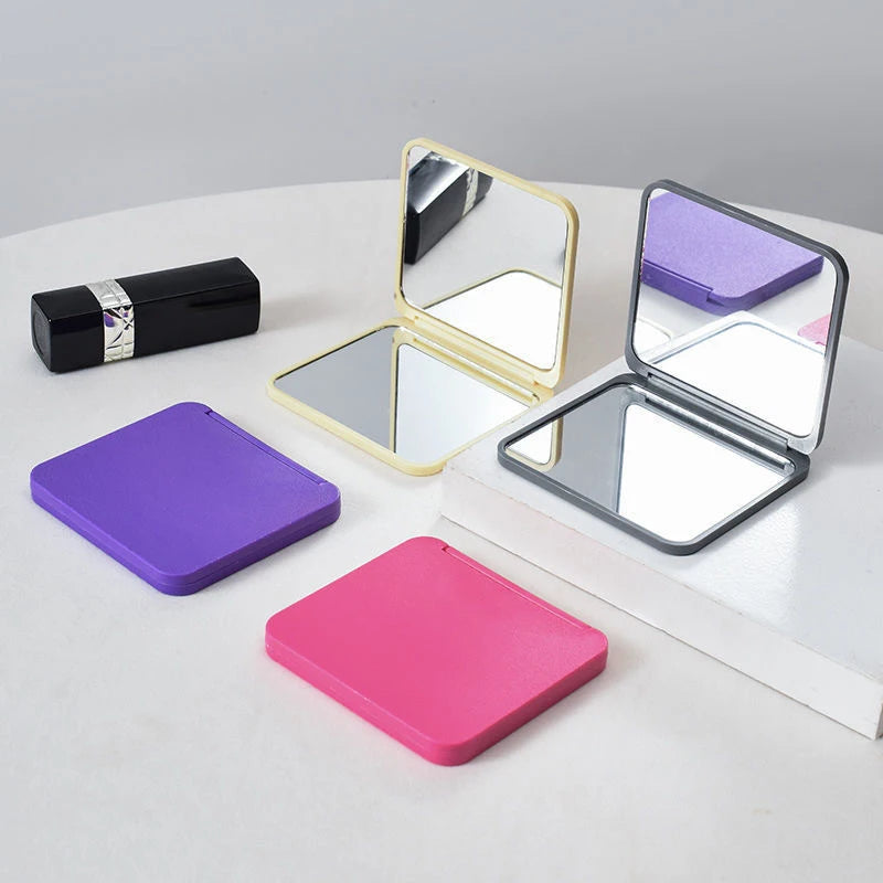 Miroir Maquillage Double Face Carré Portable – Mini Miroir de Poche Compact | Cadeau Fille Multicolore