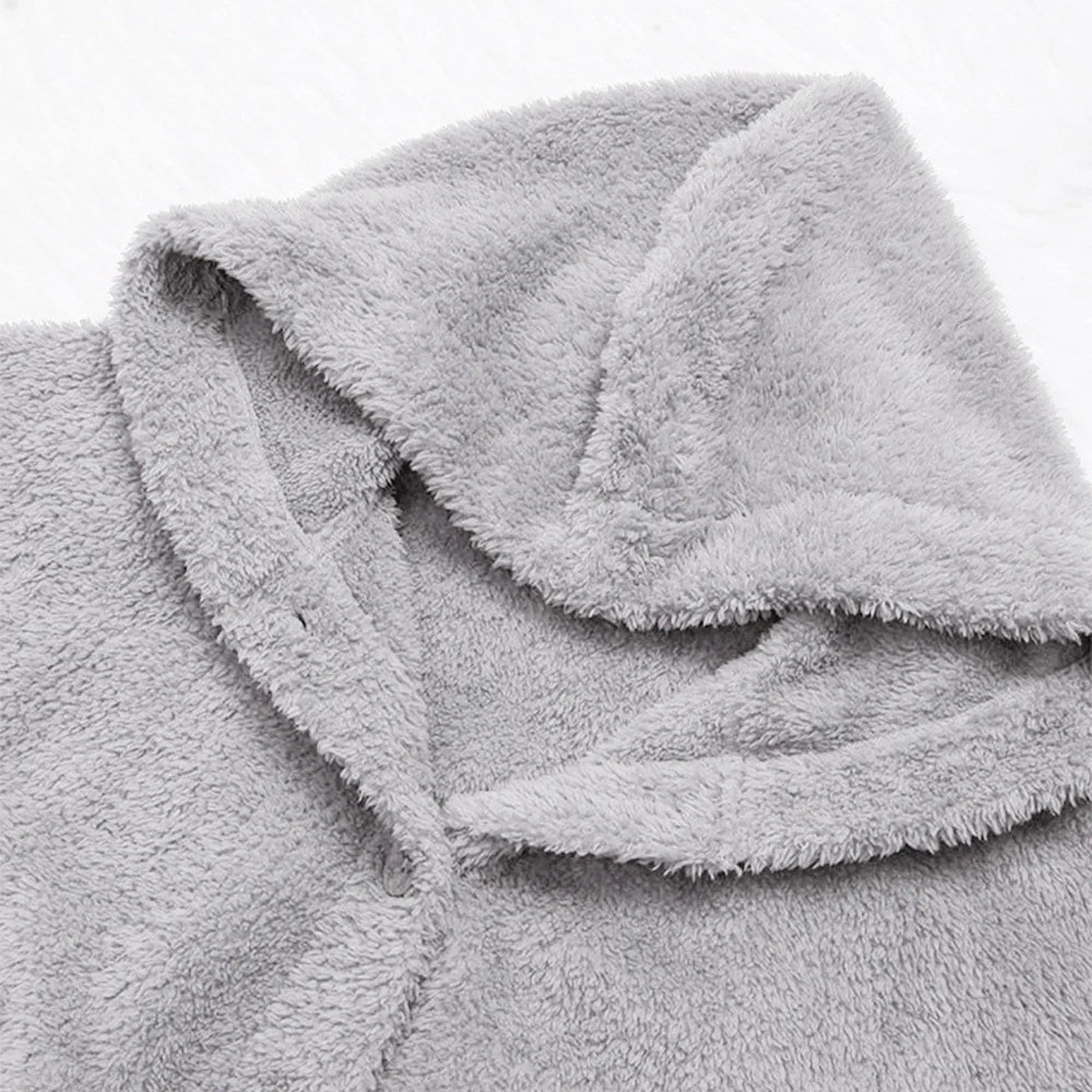 Damen Teddyfell-Mantel mit Kapuze – Warme Fleece-Jacke Unifarben | Herbst Winter Trend