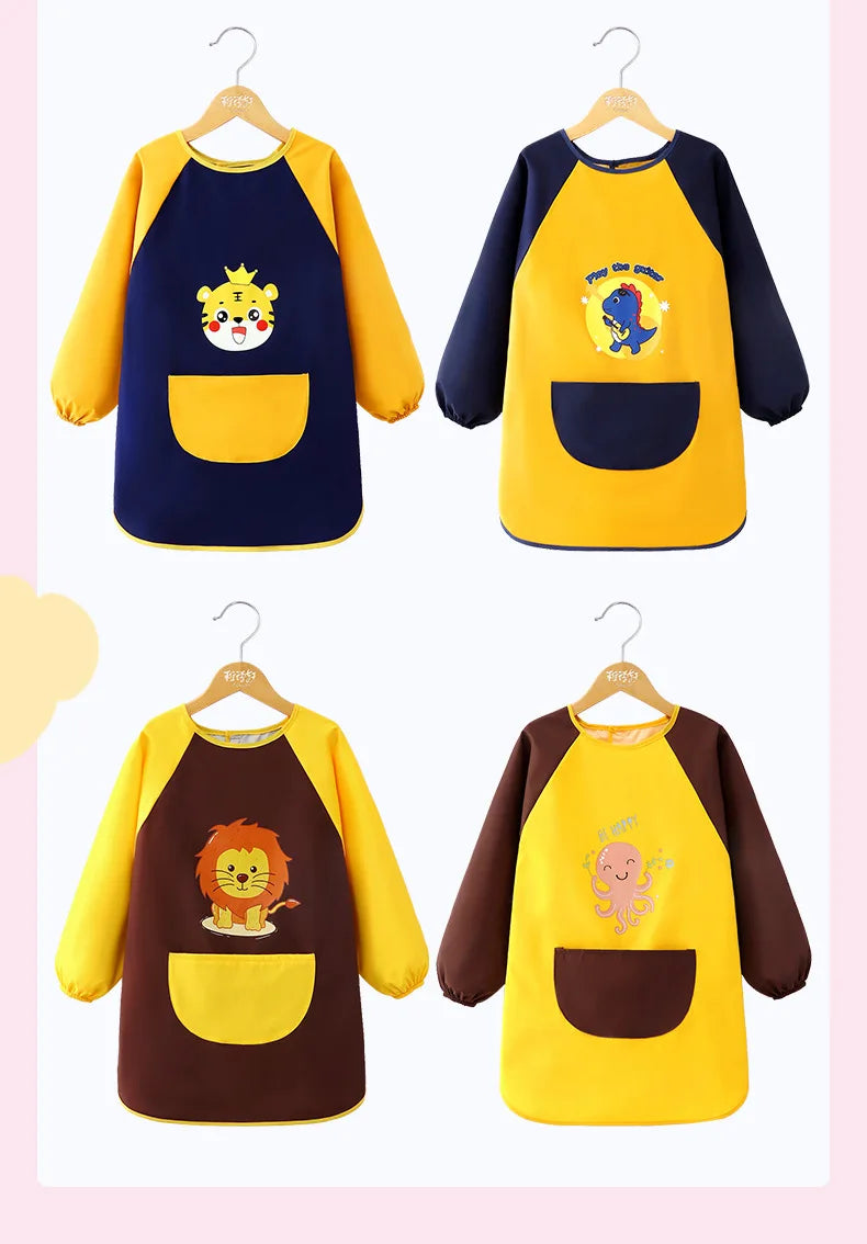 Tablier Imperméable Enfant – Blouse de Peinture Maternelle Repas Garçon Fille