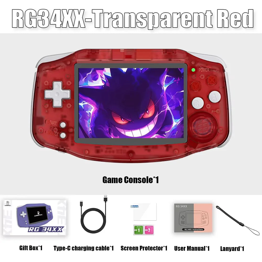 ANBERNIC RG34XX Console de Jeu Portable Rétro – Écran IPS 3.4'' HD | Linux, WiFi, Bluetooth, PSP