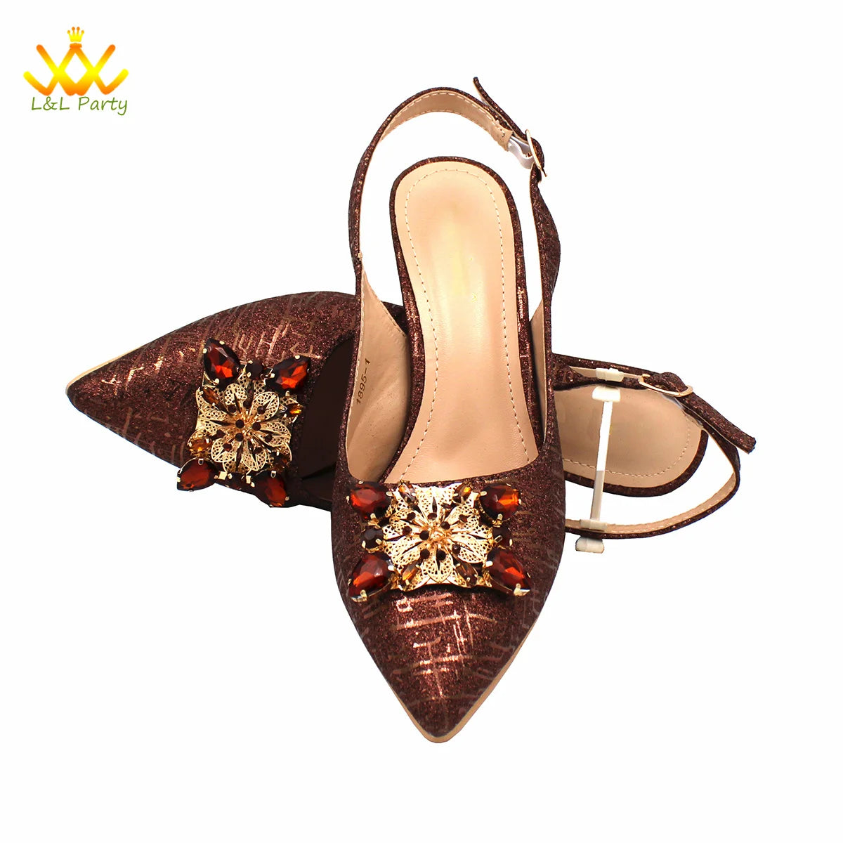 Ensemble Chaussures + Sac Italien Orange Cristal – Pumps Luxe Mariage Fête 2024